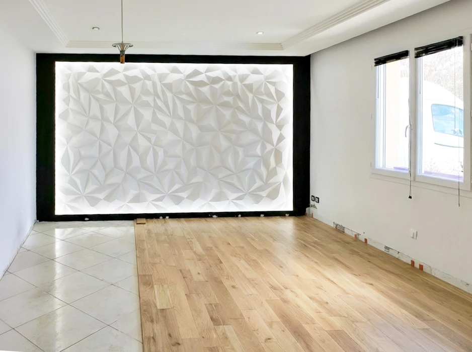 Chantier intérieur en phase de second œuvre